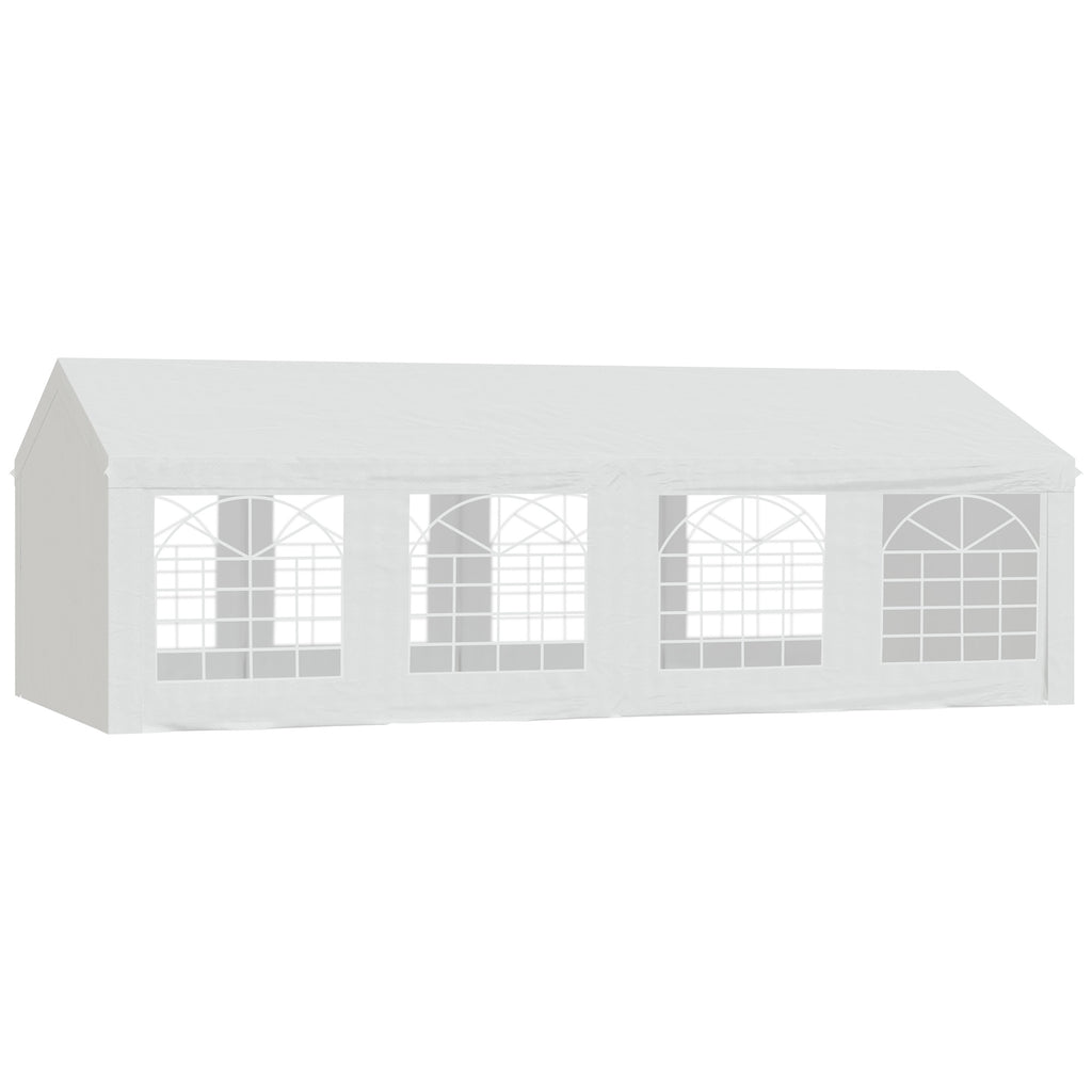 Tente Tonnelle de Réception Jardin Chapiteau PE Imperméable Tube Acier 7.98L x 3.92l x 2.8Hm Blanc Neuf 14-0
