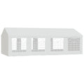 Tente Tonnelle de Réception Jardin Chapiteau PE Imperméable Tube Acier 7.98L x 3.92l x 2.8Hm Blanc Neuf 14-0