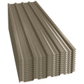 Lot de 12 Panneaux en Acier Galvanisé Résistant aux Intempéries, Marron, Dim. d'un Panneau 129L x 45l cm-0