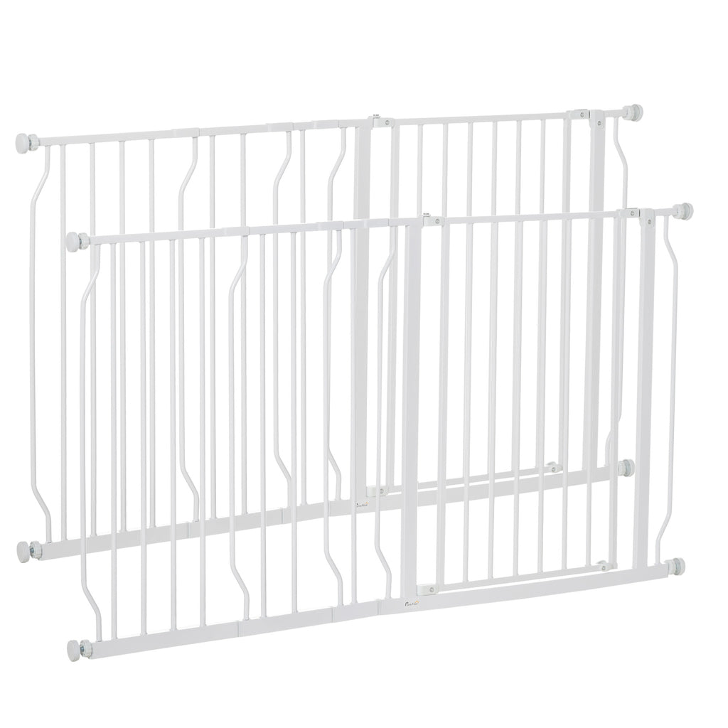 Lot de 2 barrières de sécurité barrière pour animal domestique longueur réglable escaliers couloirs portes sans perçage-9