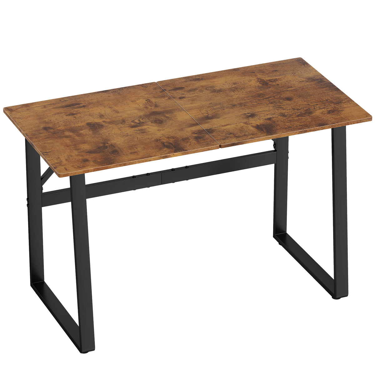 Bureau d'Ordinateur 120 cm, Bureau Simple, Pieds Réglables, pour Petit Espace, Travail à Domicile, Étude, Brun Rustique-0