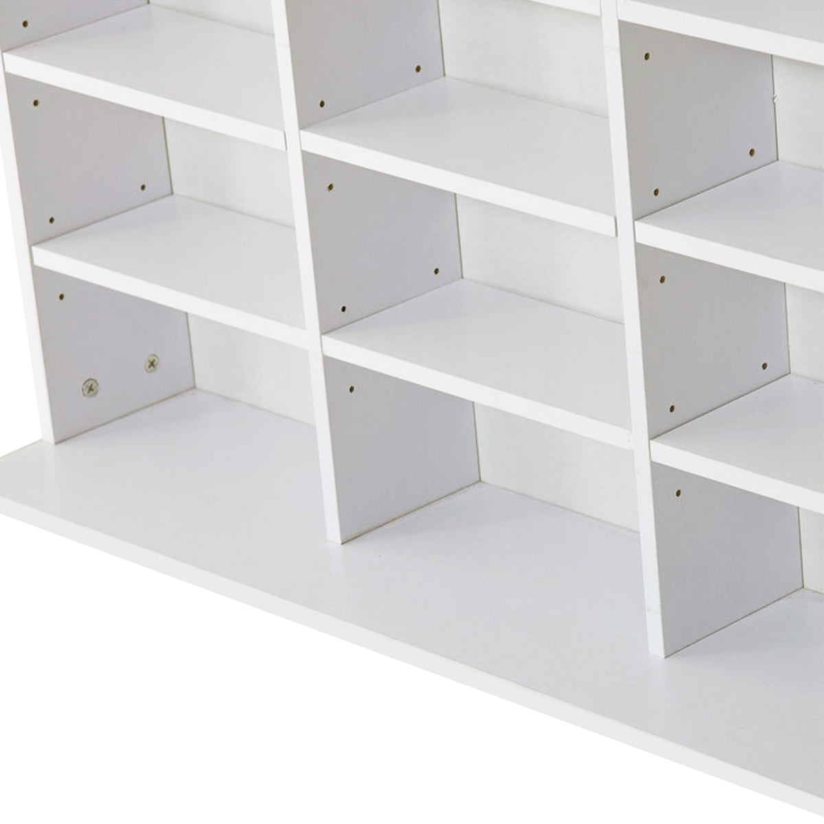 Étagère Rangement CD/DVD Meuble de Rangement pour 1116 CDs 36 Compartiments réglables en Hauteur Blanc-8