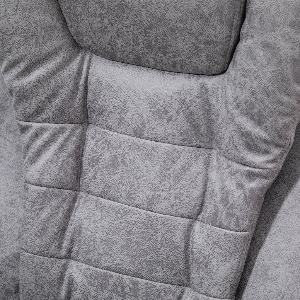 Fauteuil de bureau direction massant chauffant hauteur réglable dossier inclinable toile de microfibre gris-8