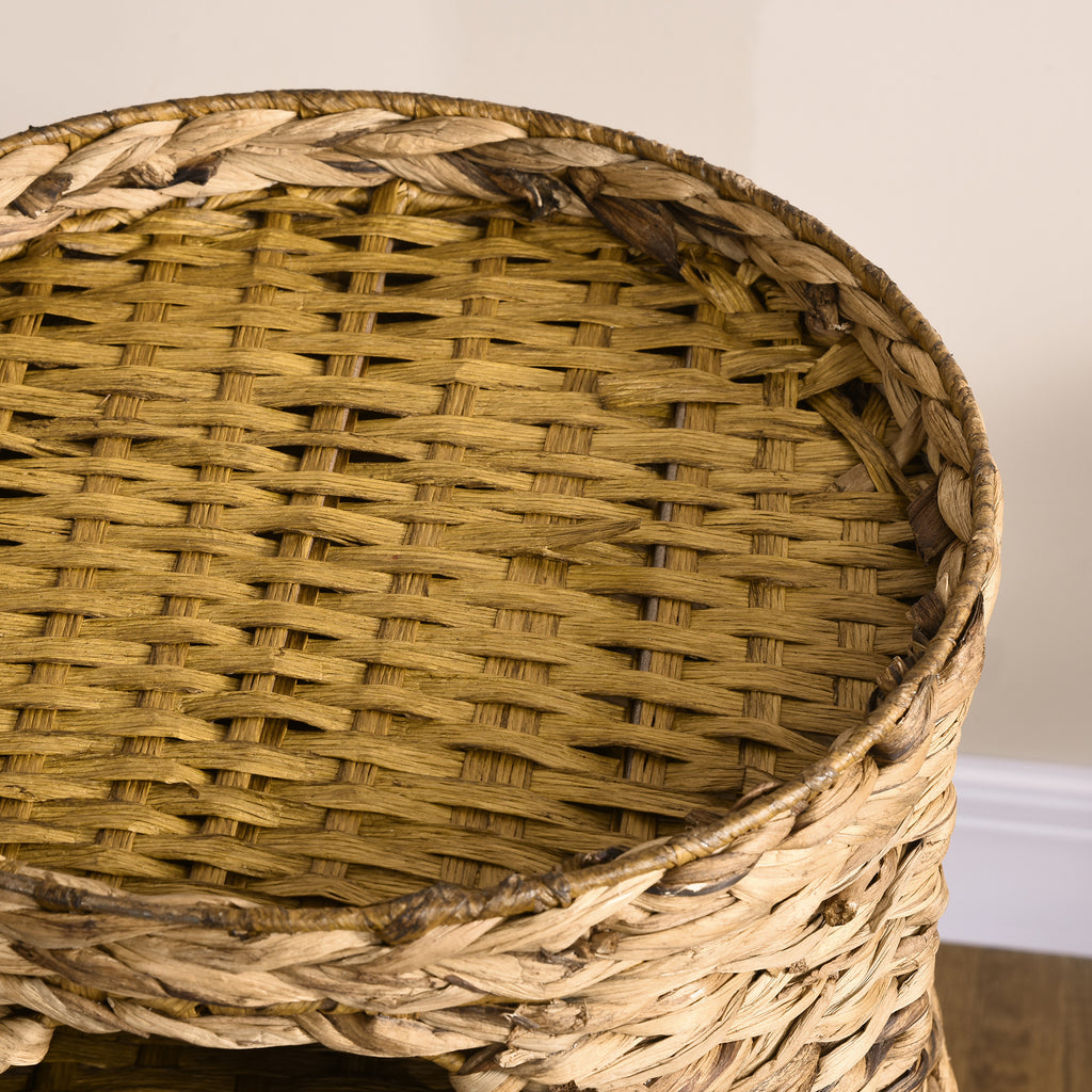 Tonneau à Gratter pour Chat 3 Niveaux, Coussins, Tressage en Jacinthe d'Eau, Cadre en Acier, Ø 40 x 73 cm, Marron Clair-7