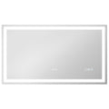Miroir salle de bain LED bluetooth 140 x 80 cm interrupteur tactile lumière réglable 3 couleurs anti-buée mémoire argent-0