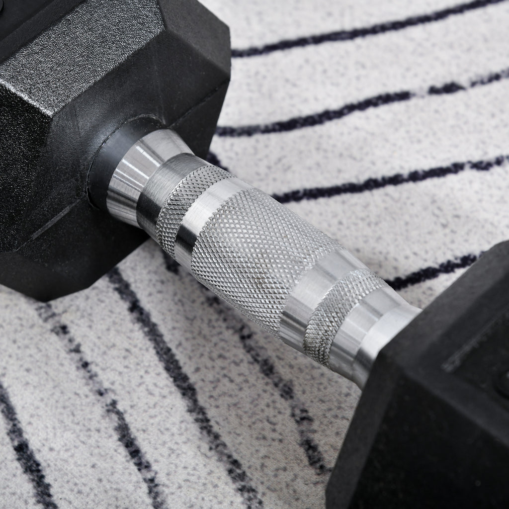 Ensemble d'haltères courtes total 2 x 10 Kg, haltères musculation fitness pour homme et femme, entraînement musculaire & haltérophilie - métal caoutchouc noir-7