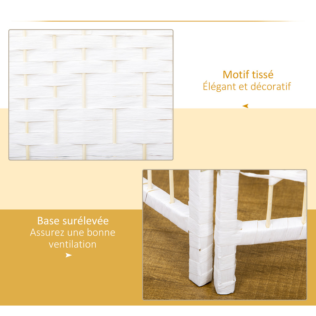 Paravent intérieur en bois séparateur de pièce cloison pliable 3 panneaux 120 x 170 cm blanc-5
