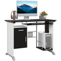 Bureau informatique design en mdf 100 L x 52 I x 75H cm noir et blanc-0