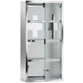 Armoire à Pharmacie 3 étagères 4 Niveaux 30L x 12l x 60H cm Porte Verre trempé Symbole Croix Acier Inoxydable brossé-0