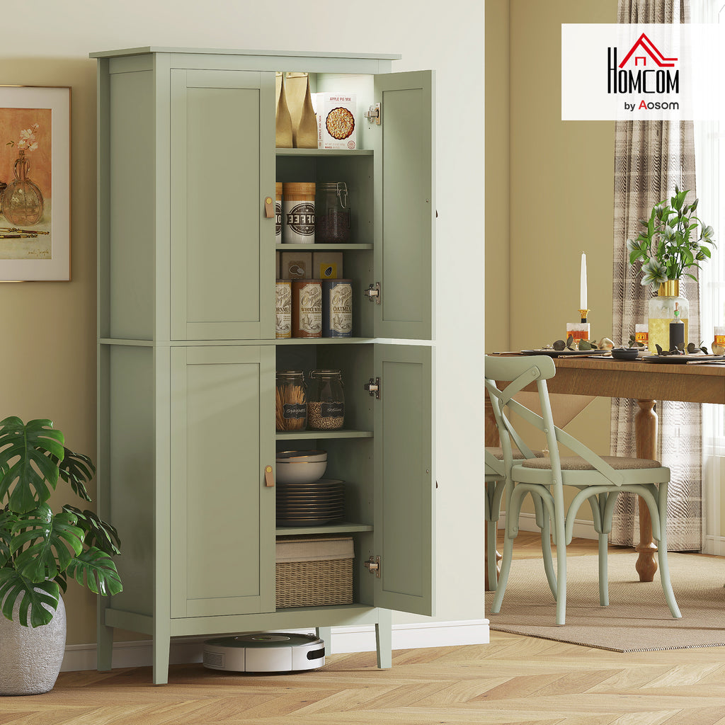 Buffet cuisine, meuble cuisine rangement haut avec LED réglable et détecteur de mouvement, 80 x 40 x 176,5 cm, vert-9