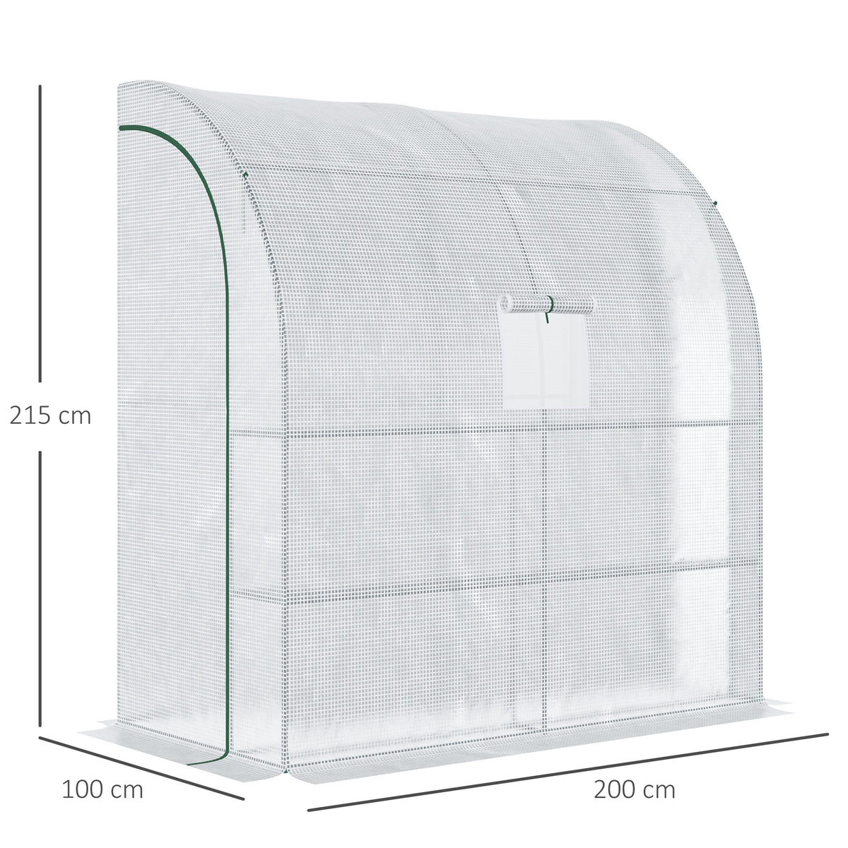 Serre de jardin PE avec étagères 3 niveaux, serre de balcon, bâche renforcée 140 g/m², châssis en acier blanc-2