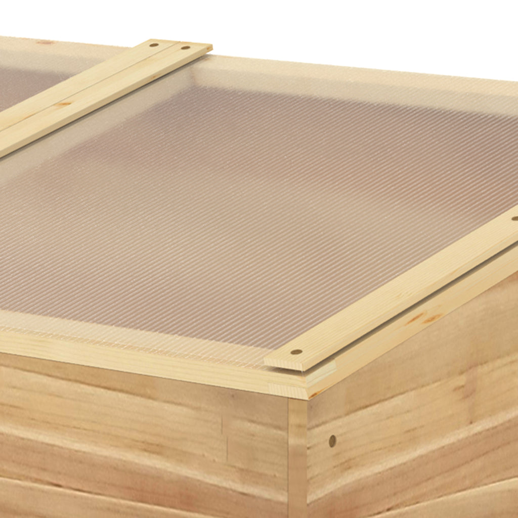 Mini Serre de Jardin Serre pour semis dim. 100L x 50l x 36H cm Toit 2 pans ouvrables séparemment Panneaux de Polycarbonate Bois Sapin pré-huilé-7