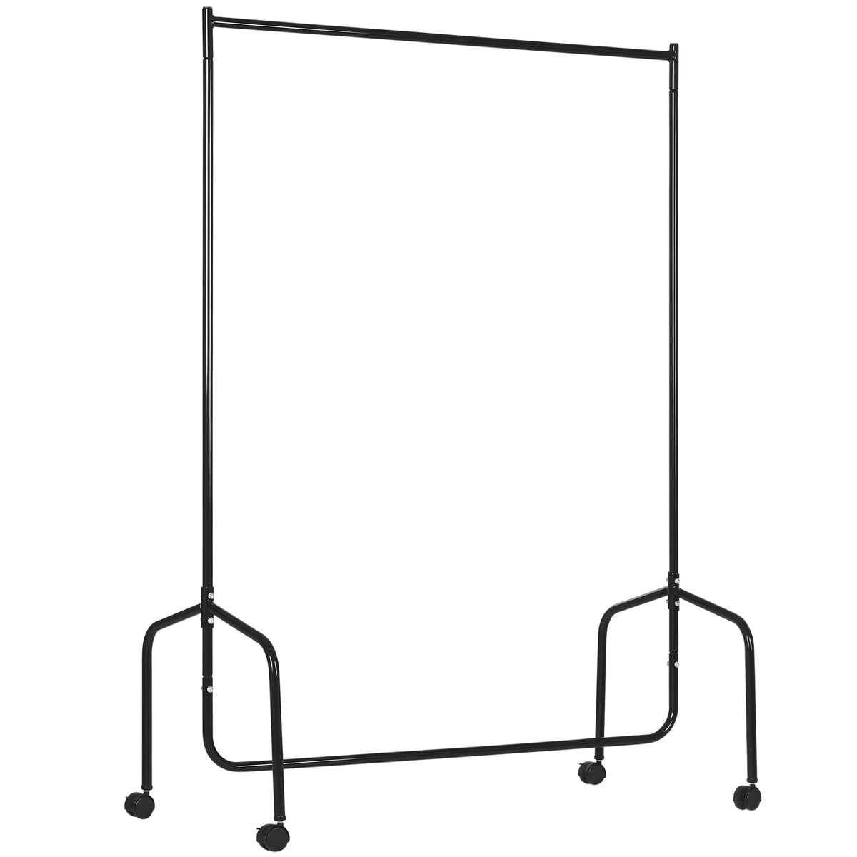 Portant à Vêtements avec Roulettes Tringle a Vêtement solide Charge 140 Kg 150 x 60 x 170 cm Porte-Manteau en acier noir-0