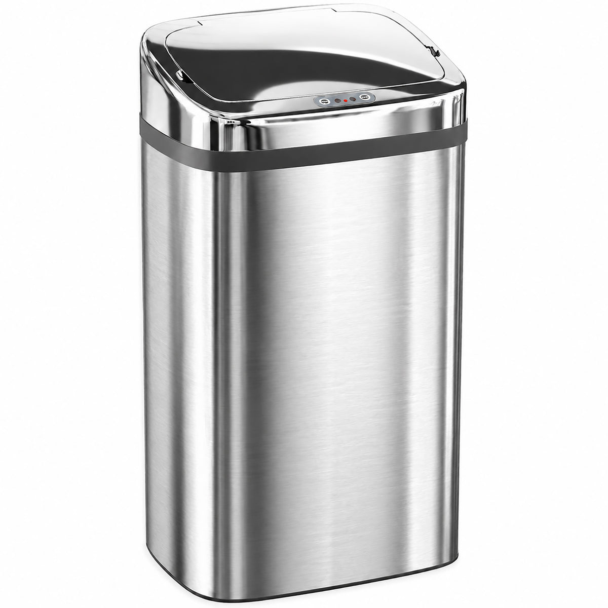 Poubelle à capteur de mouvement ouverture automatique 1 bac de 30 L en acier inoxydable-0