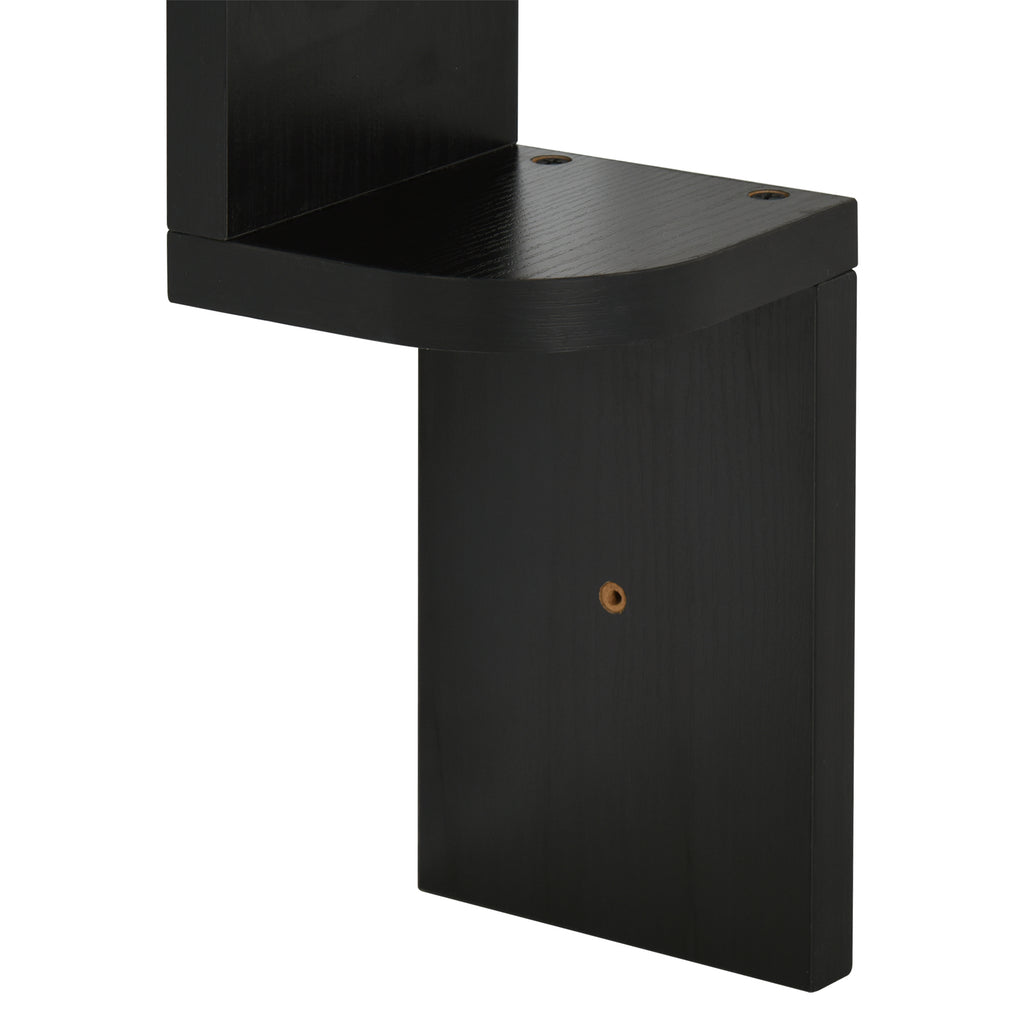 Étagère d'angle Murale à 5 Niveaux Hauteur 120 cm Forme de Zigzag en Bois Noire-8