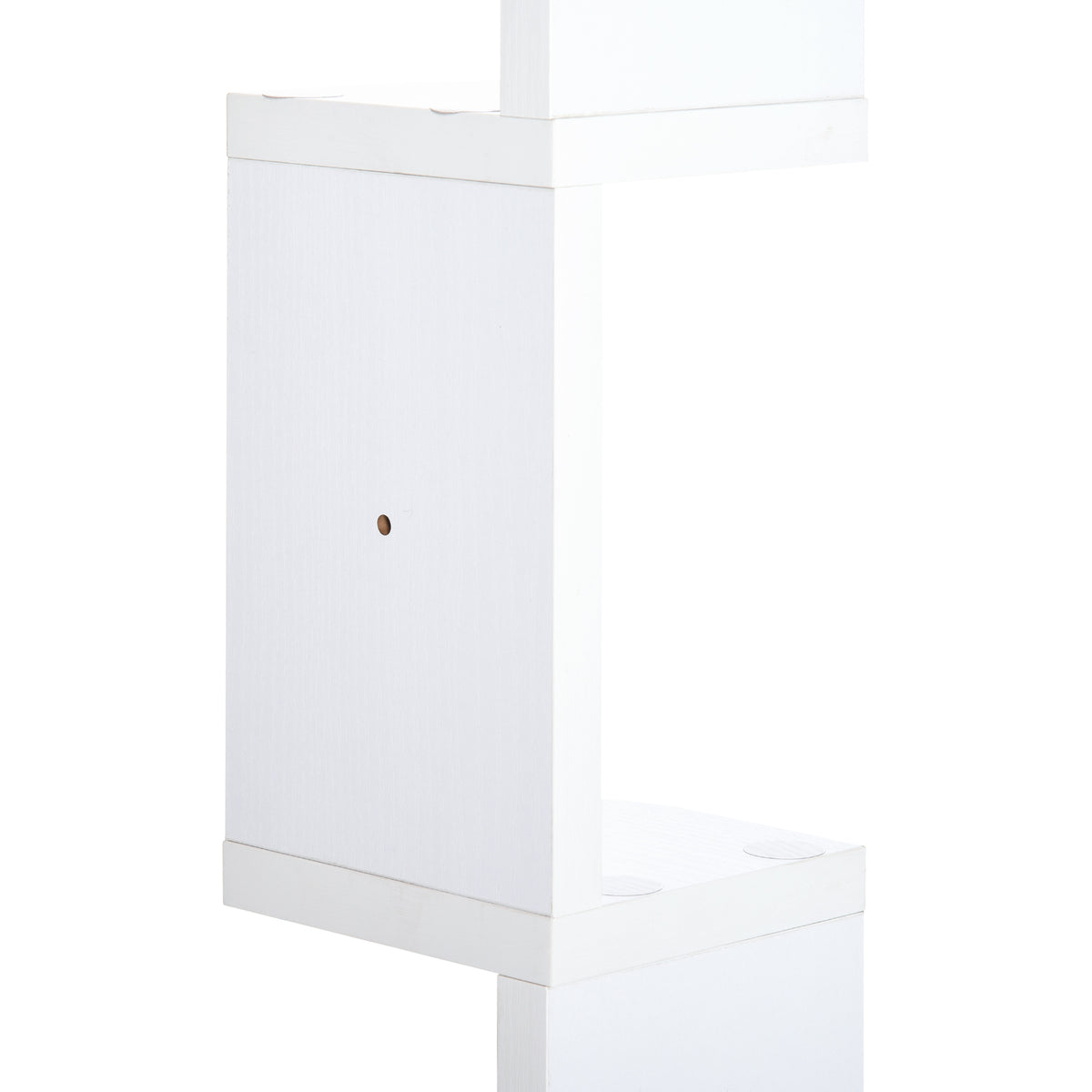 Étagère d'angle Murale à 5 Niveaux Hauteur 120 cm Forme de Zigzag en Bois Blanc-5