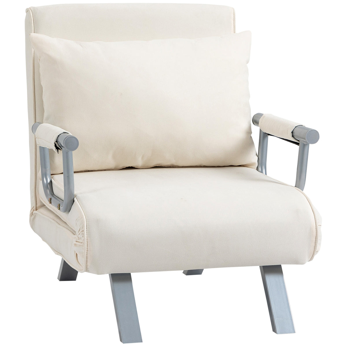 Fauteuil chauffeuse canapé-lit Convertible 1 Place déhoussable Grand Confort Coussin Pieds accoudoirs-0
