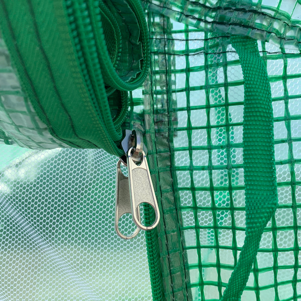 Serre Tunnel de Jardin Grande 3.5 x 3 x 2 m - 6 fenêtres et Porte zippée Enroulable - Acier galvanisé PE Haute densité Vert-8