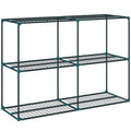 Étagère à Fleurs 3 Niveaux en Acier, Support à Plantes Intérieur Extérieur, Charge 20 kg, 143 x 48 x 100 cm, Vert Foncé-0