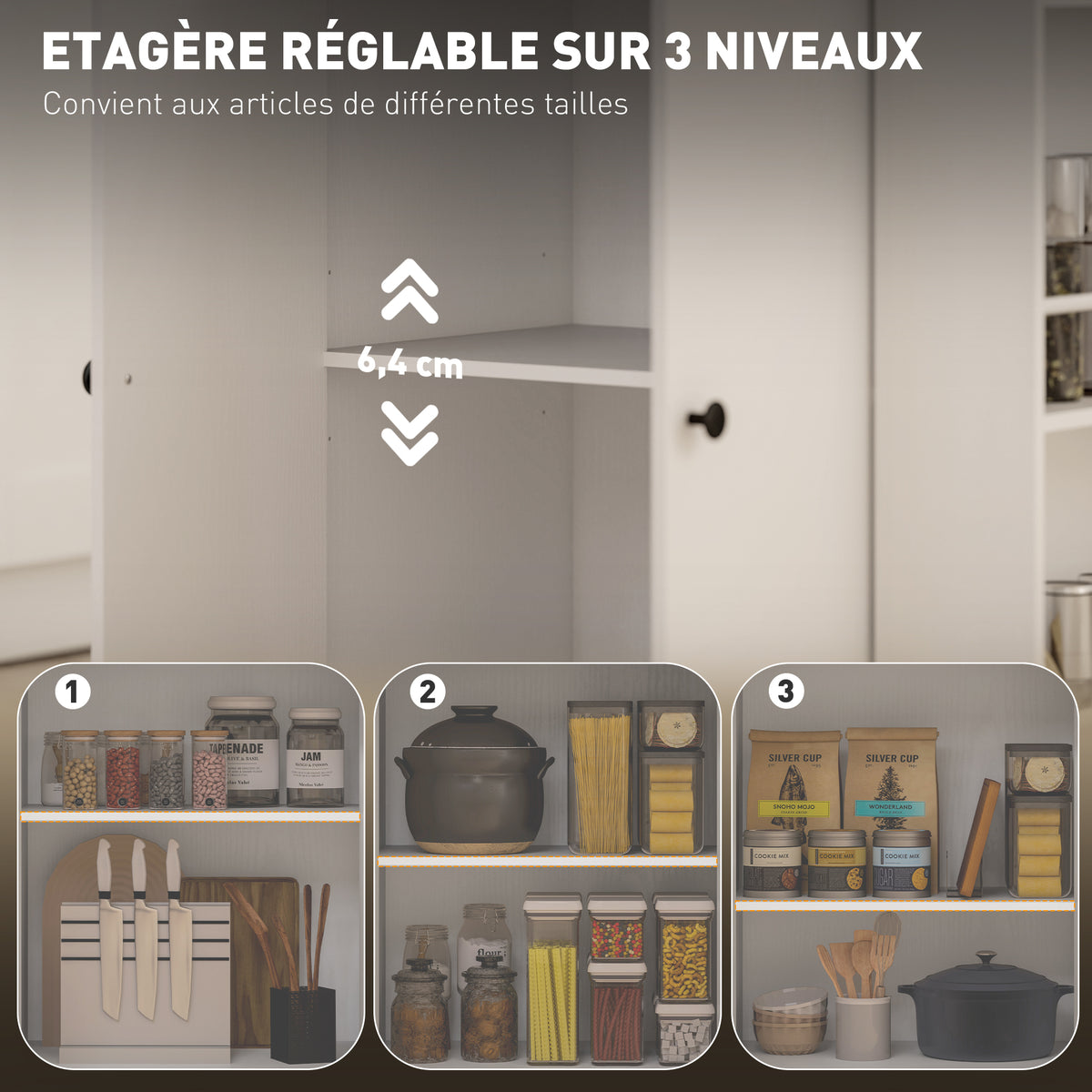 Îlot central cuisine mobile desserte cuisine avec tiroir étagère réglable placard à deux portes 82 x 38 x 86,5 cm blanc-4