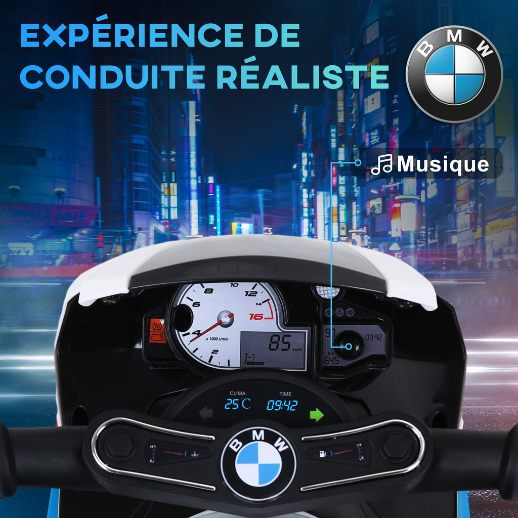 Moto électrique pour enfants 3 roues 6V 2,5 Km/h effets lumineux et sonores charge max. 20 kg BMW S1000 RR bleu-3