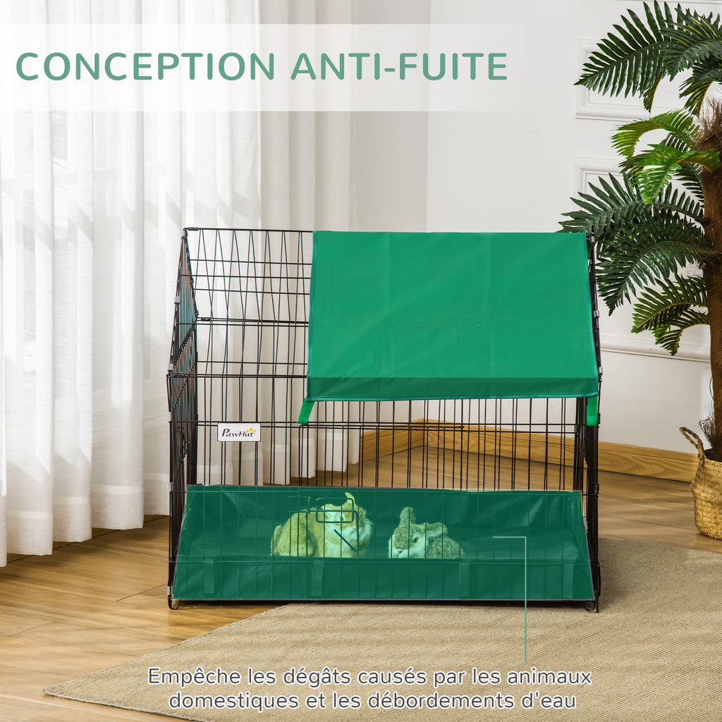 Cage enclos lapins petits animaux rongeurs Intérieur ou Extérieurs avec bache Protection Inclus - 90 x 75 x 75 cm-4