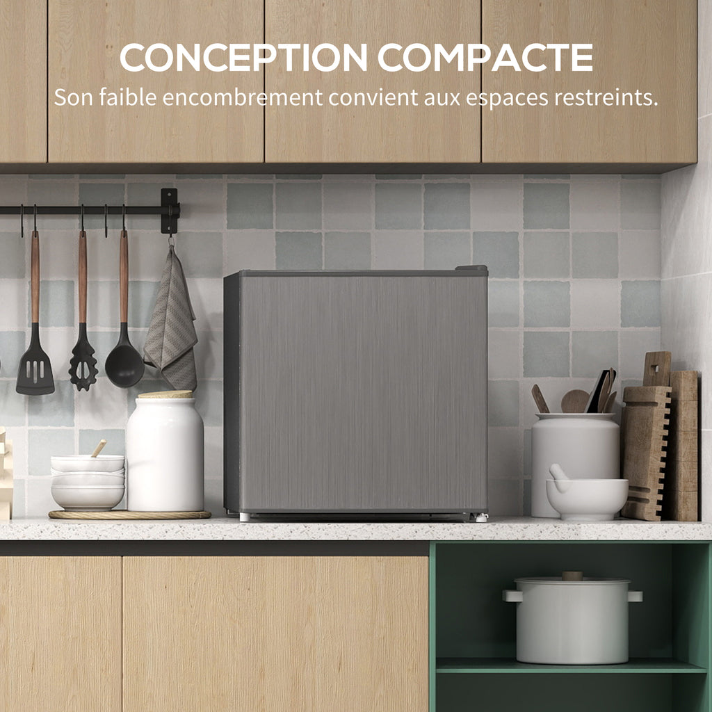 Mini congélateur Température Réglable de -14 à -24°C Compact 35L - Porte réversible Classe E - 47x44,2x48,8cm - Gris-4