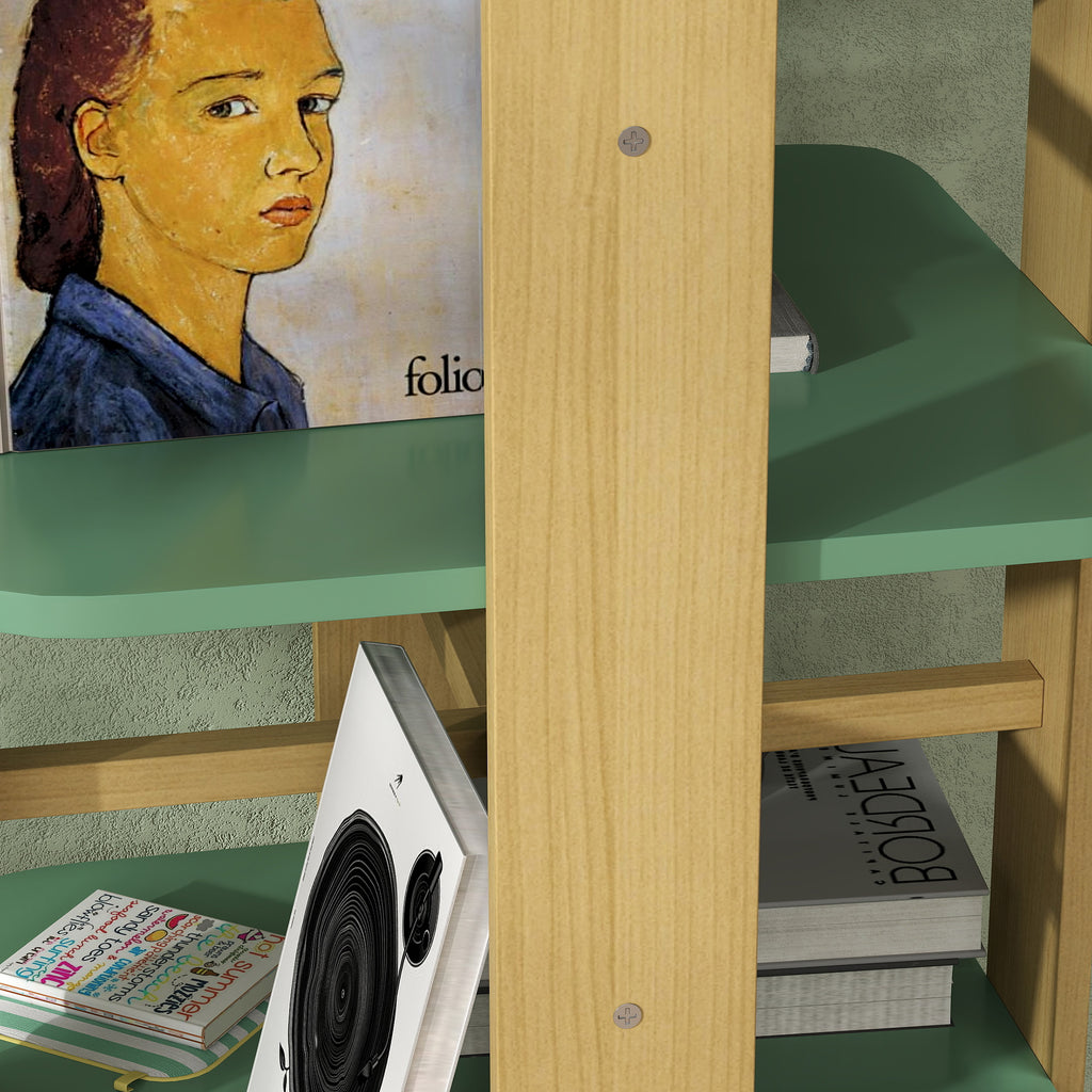 Bibliothèque enfant avec roulettes, rangement livre enfant 3 niveaux pour salle de jeux, chambre d'enfant, vert-7