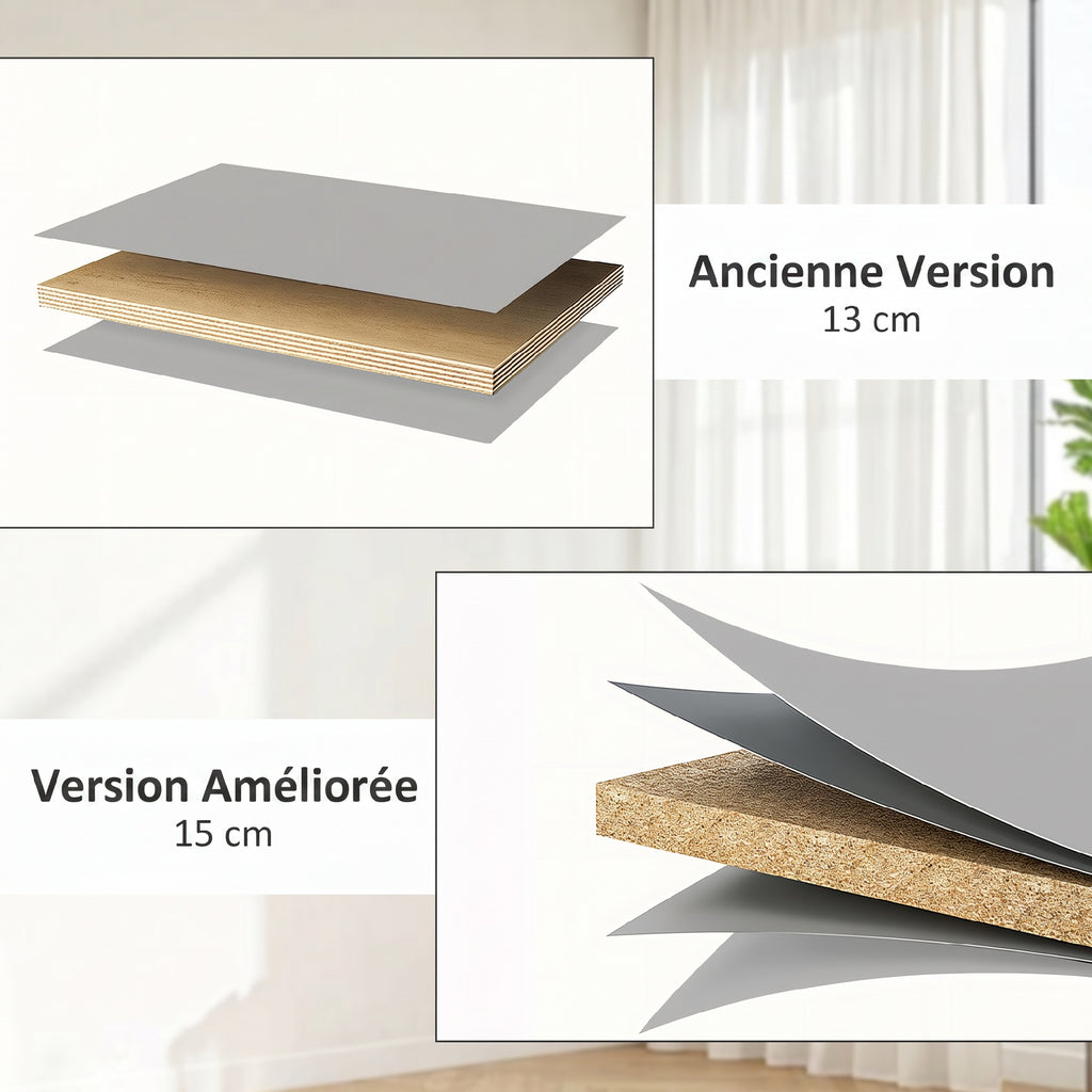 Coffre de rangement, banc de rangement avec couvercle rabattable et charnières de sécurité, 100 x 40 x 40 cm, gris-6
