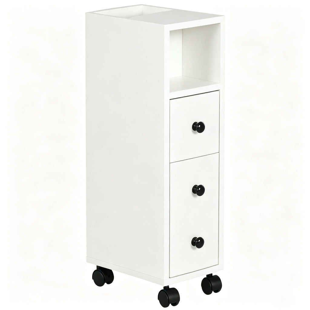 Porte-Papier Toilette 3 Niveaux avec Sortie Intégrée, Panneaux de Particules Aspect Blanc-0