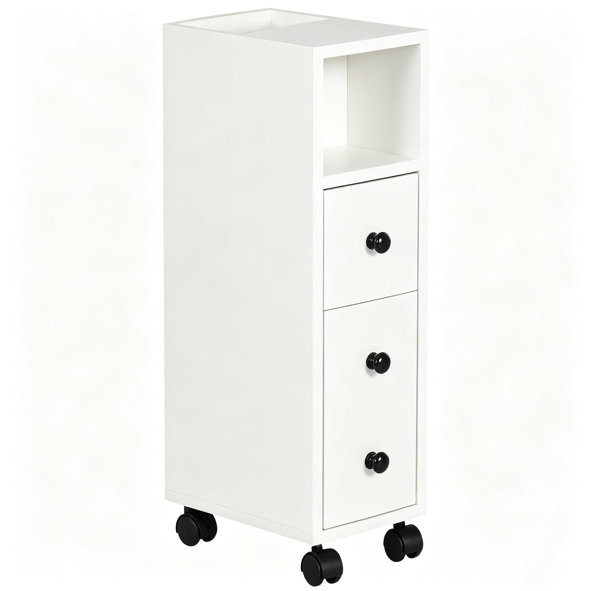 Porte-Papier Toilette 3 Niveaux avec Sortie Intégrée, Panneaux de Particules Aspect Blanc-0