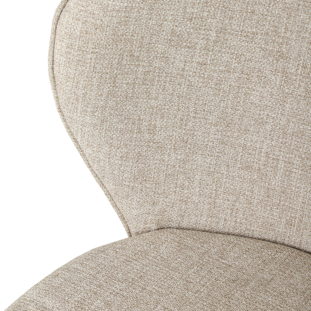 Lot de 2 chaises de salle à manger assise rembourrée en tissu aspect lin pieds en acier stable design moderne crème-9