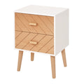Table de chevet Chiffonnier Commode Meuble de Rangement avec 2 tiroirs Scandinave 40L x 30l x 56H cm en Bois-0