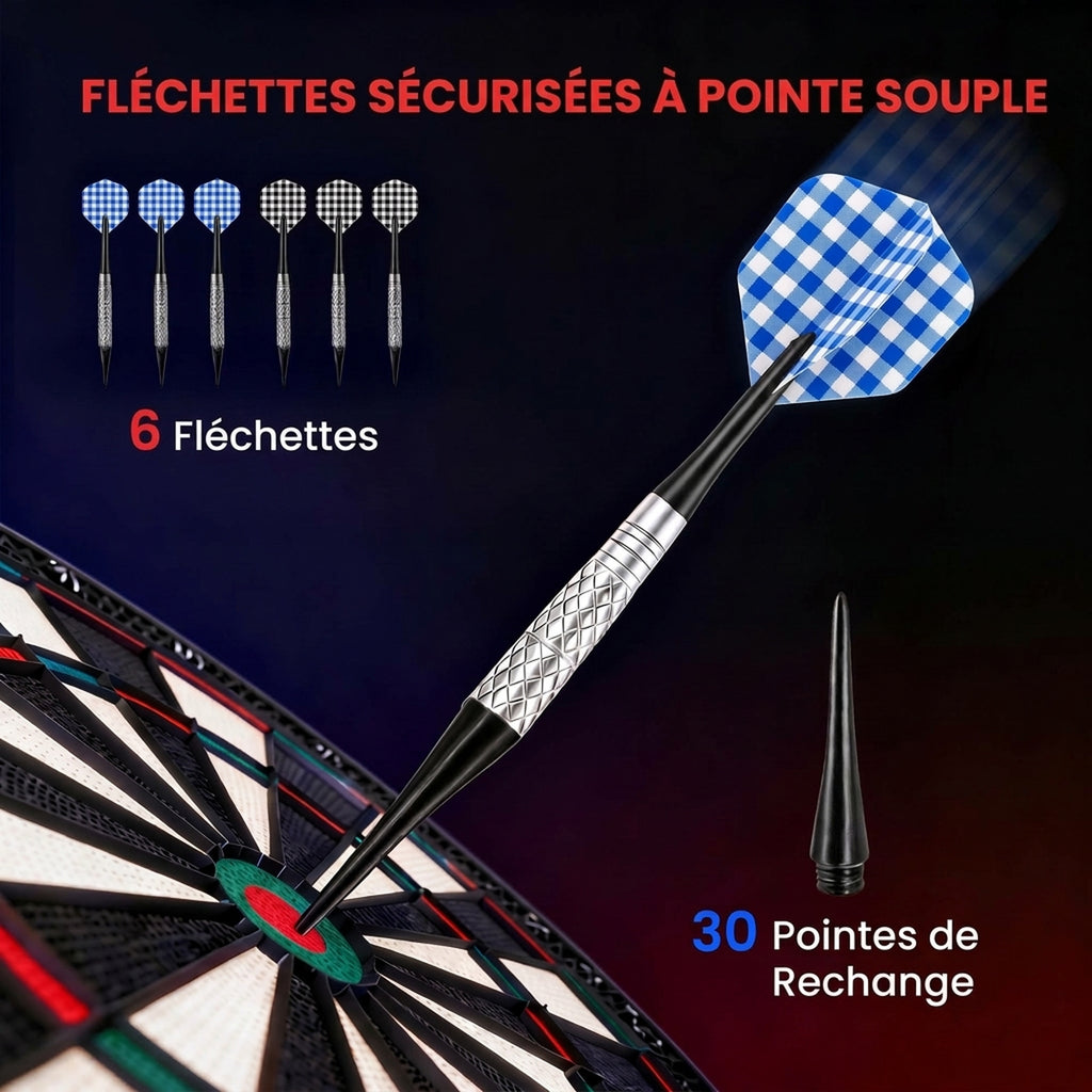 Cible de Fléchettes Électronique 26 Jeu principals 185 jeux variations cibles LCD haut-parleur noir-4