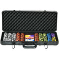 Mallette de Poker Coffret de Poker Complet, avec 500 jetons 5 dés 2 Jeux de Cartes 3 boutons-0