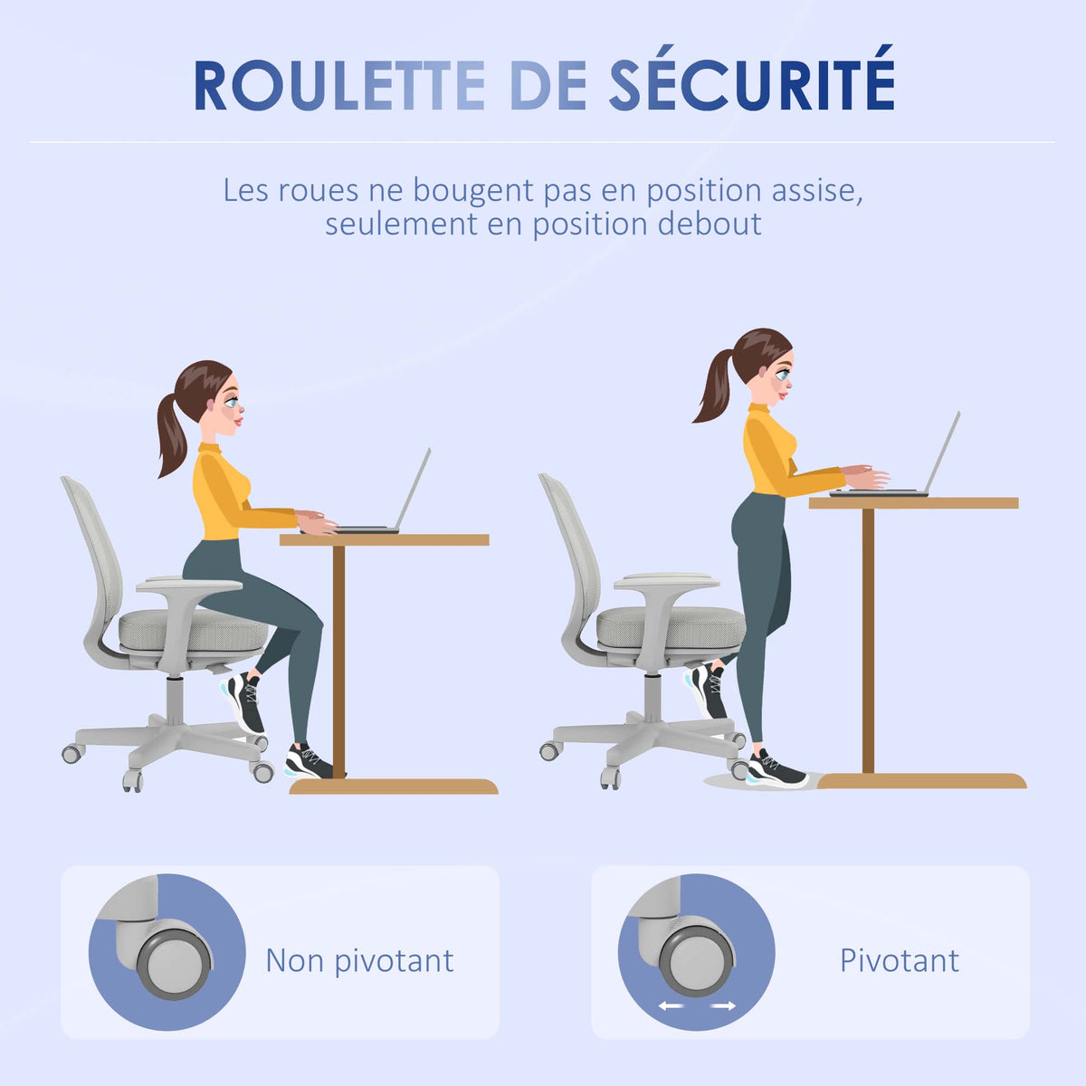 Chaise de bureau tissu mesh hauteur réglable pivotante 360° accoudoirs sur roulettes, gris-3