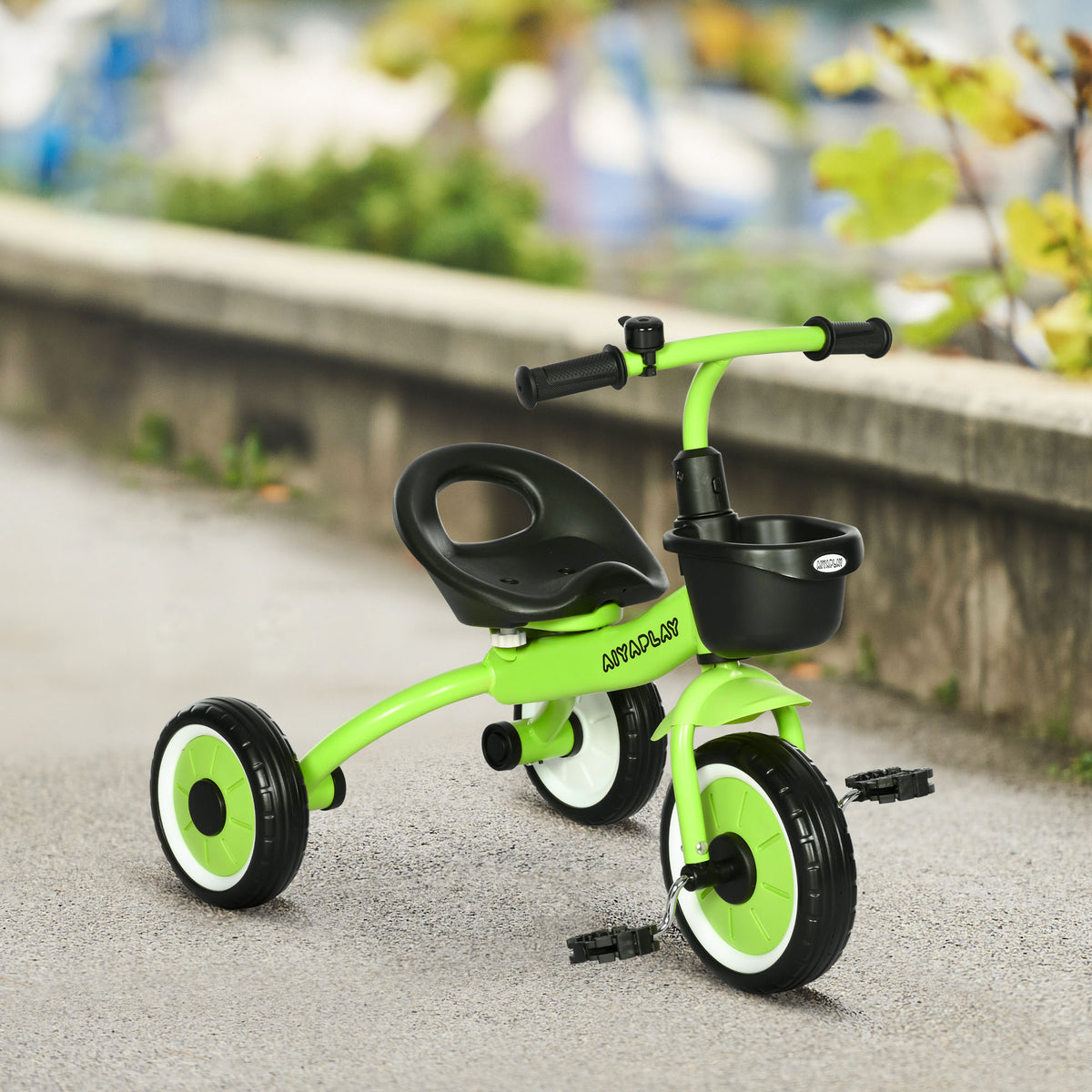 Tricycle enfants avec sonnette et panier selle réglable avec dossier - pour enfant de 2 à 5 ans vert-9