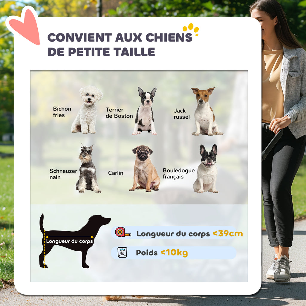 Poussette pour chien pliable avec panier de rangement, coussin lavable, roues en caoutchouc et auvent réglable, gris-4