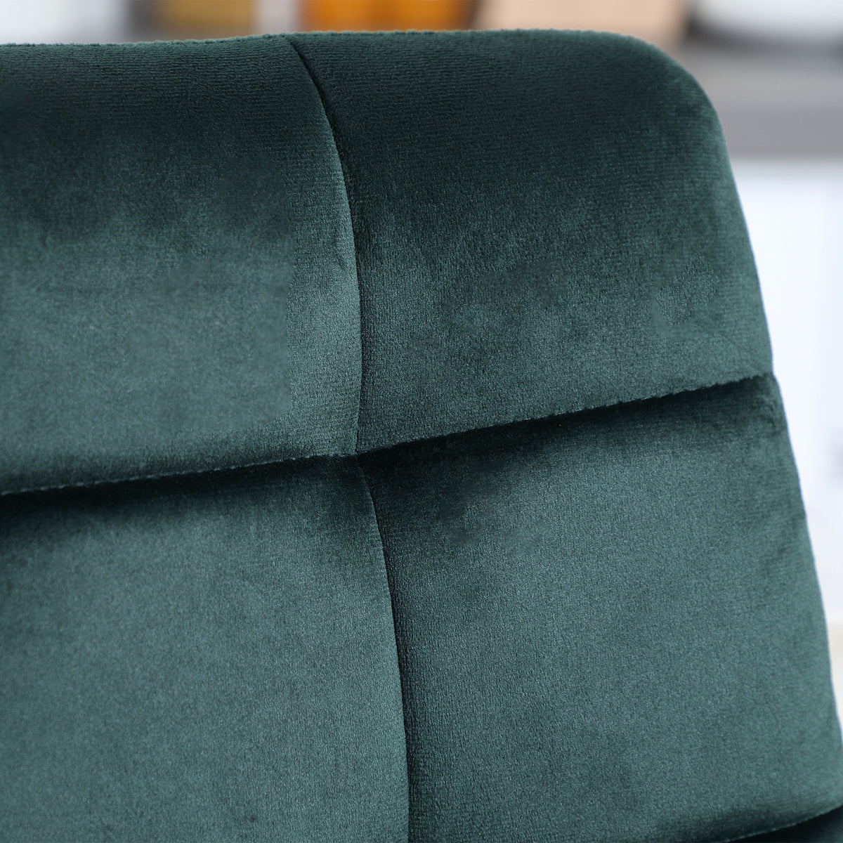 Lot de 2 tabourets de bar design surface en velours capitonné et pieds en acier hauteur 77 cm vert foncé-7