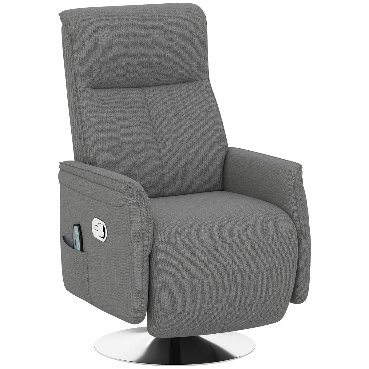 Fauteuil relax massant fauteuil de relaxation inclinable pivotant dossier et repose-pieds réglable 68,5x77x117cm gris-0