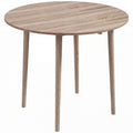 Table de salle à manger pliante 2 abattants - table ronde extensible - peu encombrante avec pieds en bois Ø89 x 73.5H cm-0