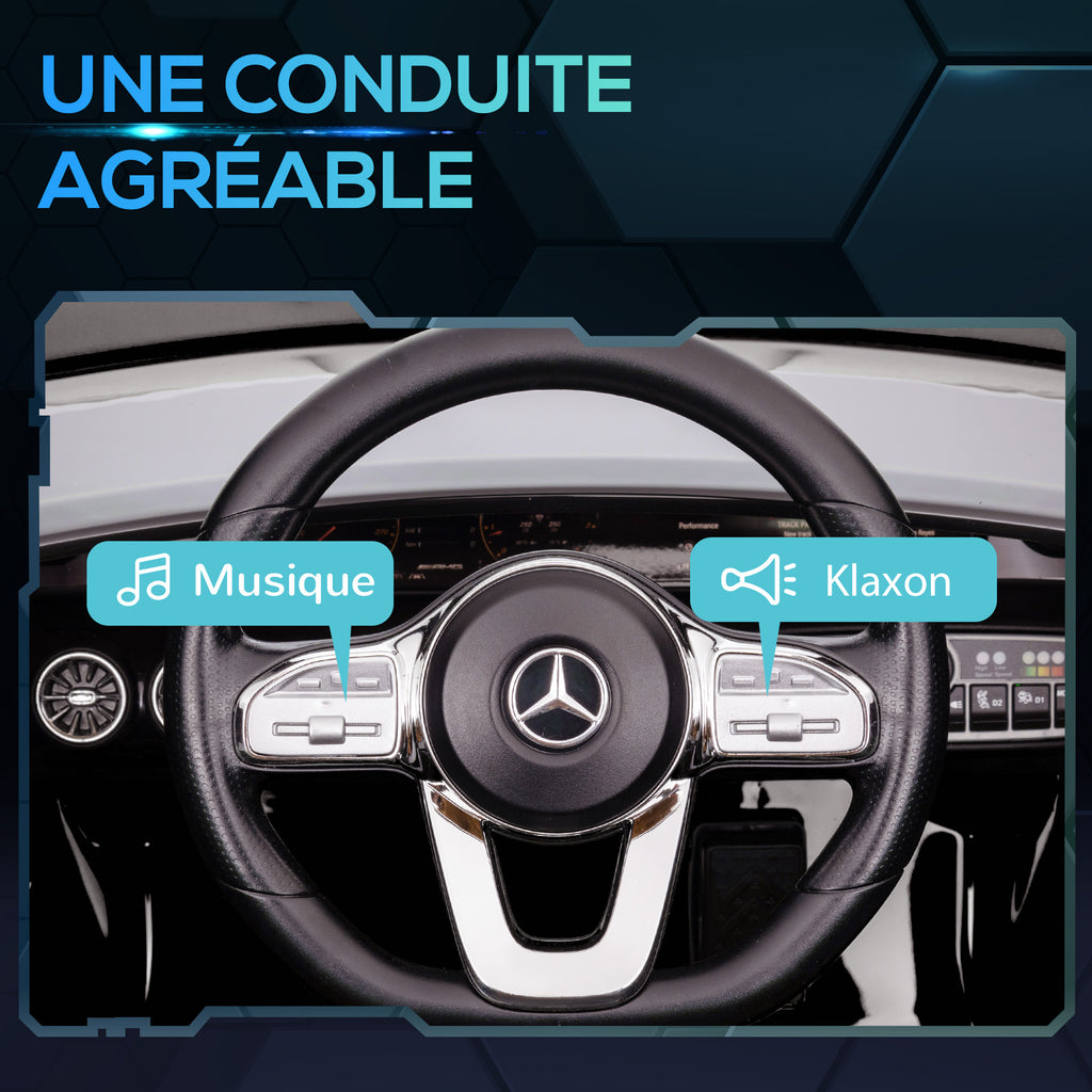 Voiture électrique enfant Mercedes-benz AMG CLA 45, télécommande, vitesse réglable (3-5 km/h), phare LED musique, noir-5
