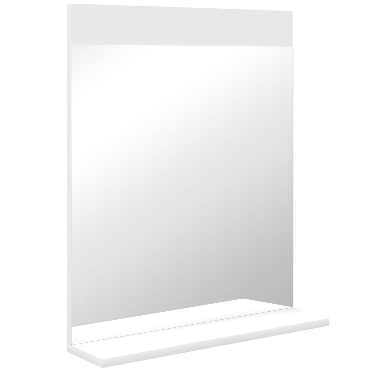 Miroir de salle de bain miroir mural avec étagère de rangement pour salon chambre 50 x 12 x 60 cm blanc-0