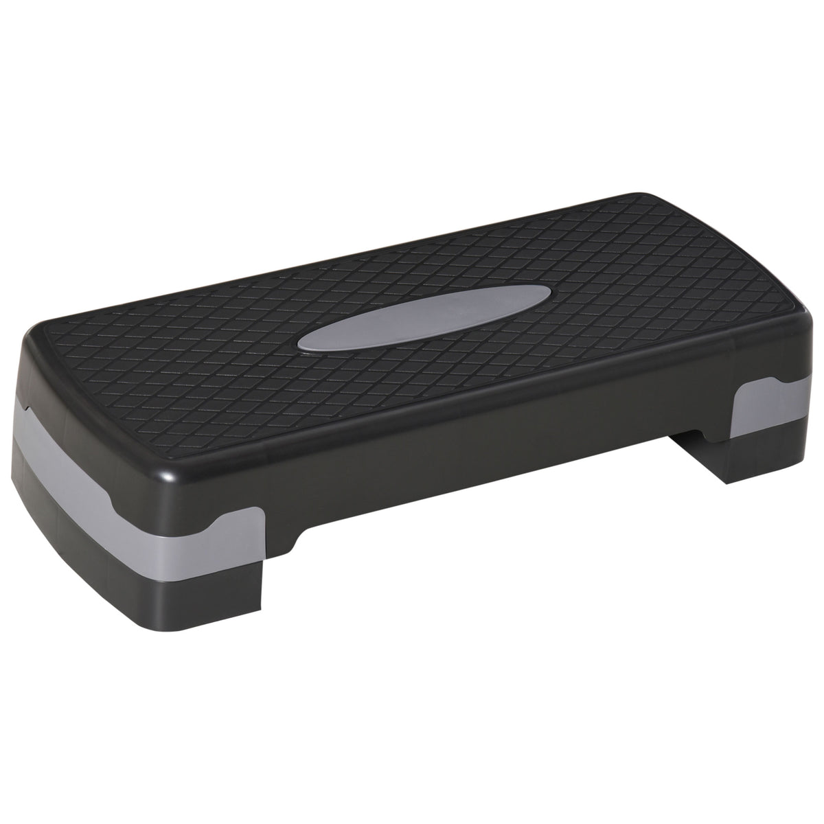 Stepper aerobic fitness hauteur reglable 2 niveaux surface antiderapante PP 68 x 29 x 15 cm noir et gris-0