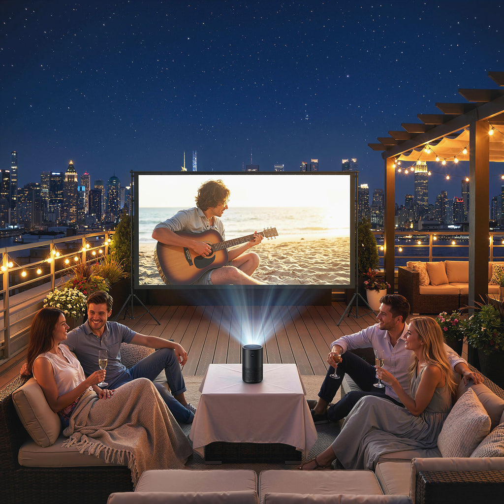 Écran de projection avec trépieds 120 pouces 16:9 HD 4K/8K, écran videoprojecteur portable, 309x62x217cm, blanc et noir-8