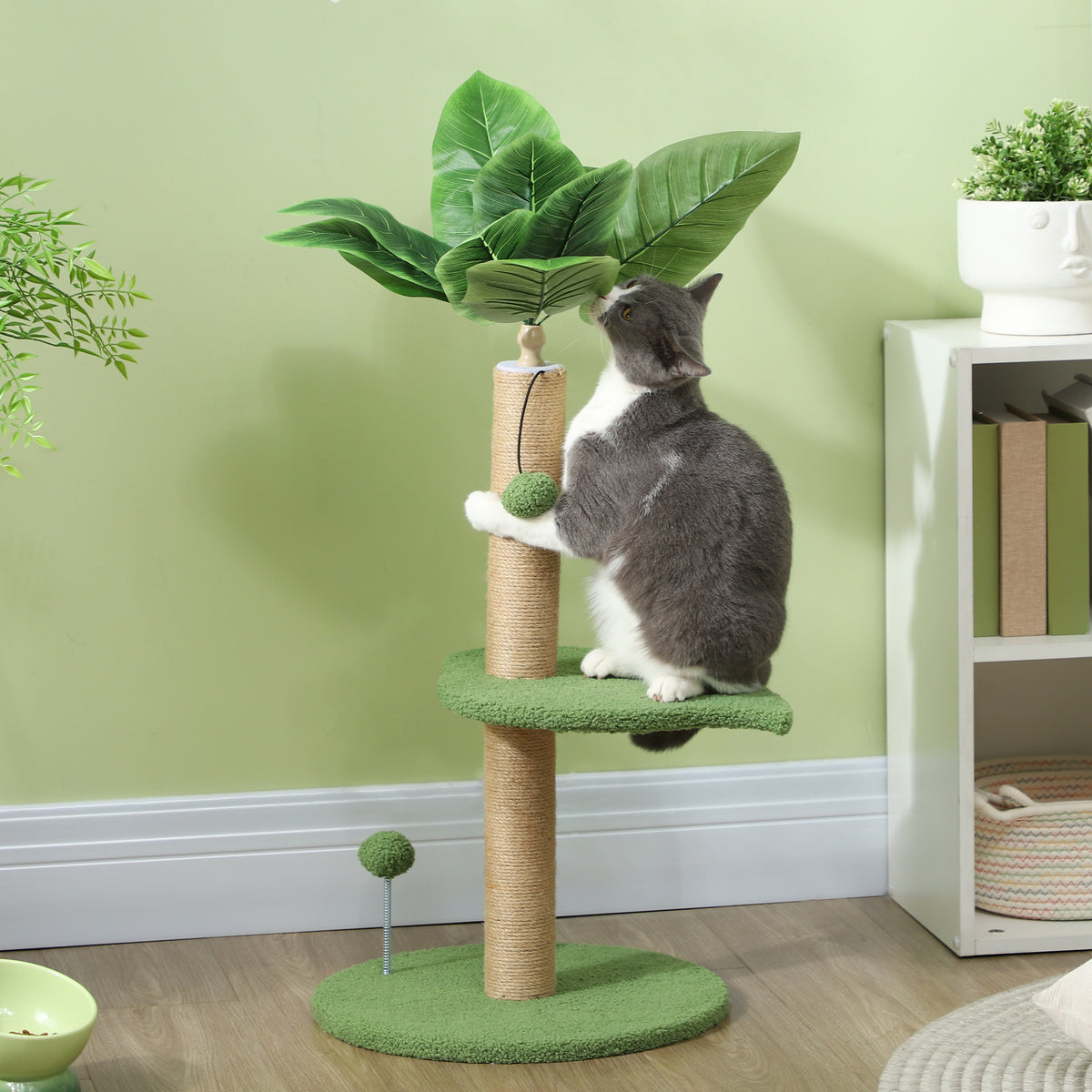 Arbre à chat arbre à grimper pour chat hauteur 83 cm avec griffoir en jute, balles jouets, plates-formes en peluche-1