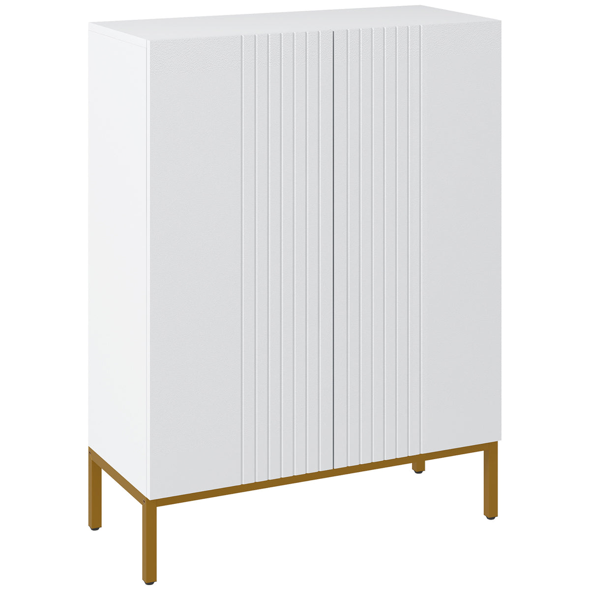 Meuble à chaussures 20 paires, armoire à chaussures moderne avec portes à fermeture douce, étagères réglables, blanc-0
