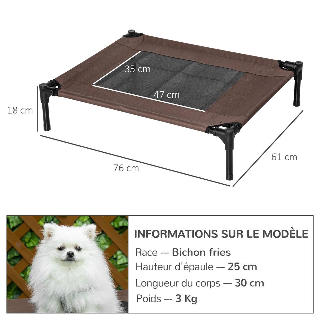 Lit pour chien chat lit de camp grand confort sur pieds tissu oxford textilène micro-perforé-2