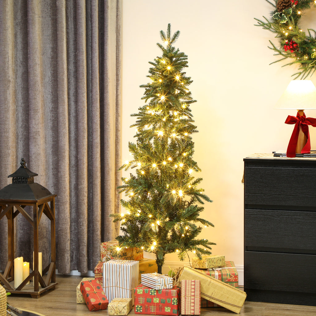 Sapin de Noël artificiel 150 cm, arbre de Noël slim avec 150 lumières 8 modes d'éclairage 431 branches articulées, vert-9