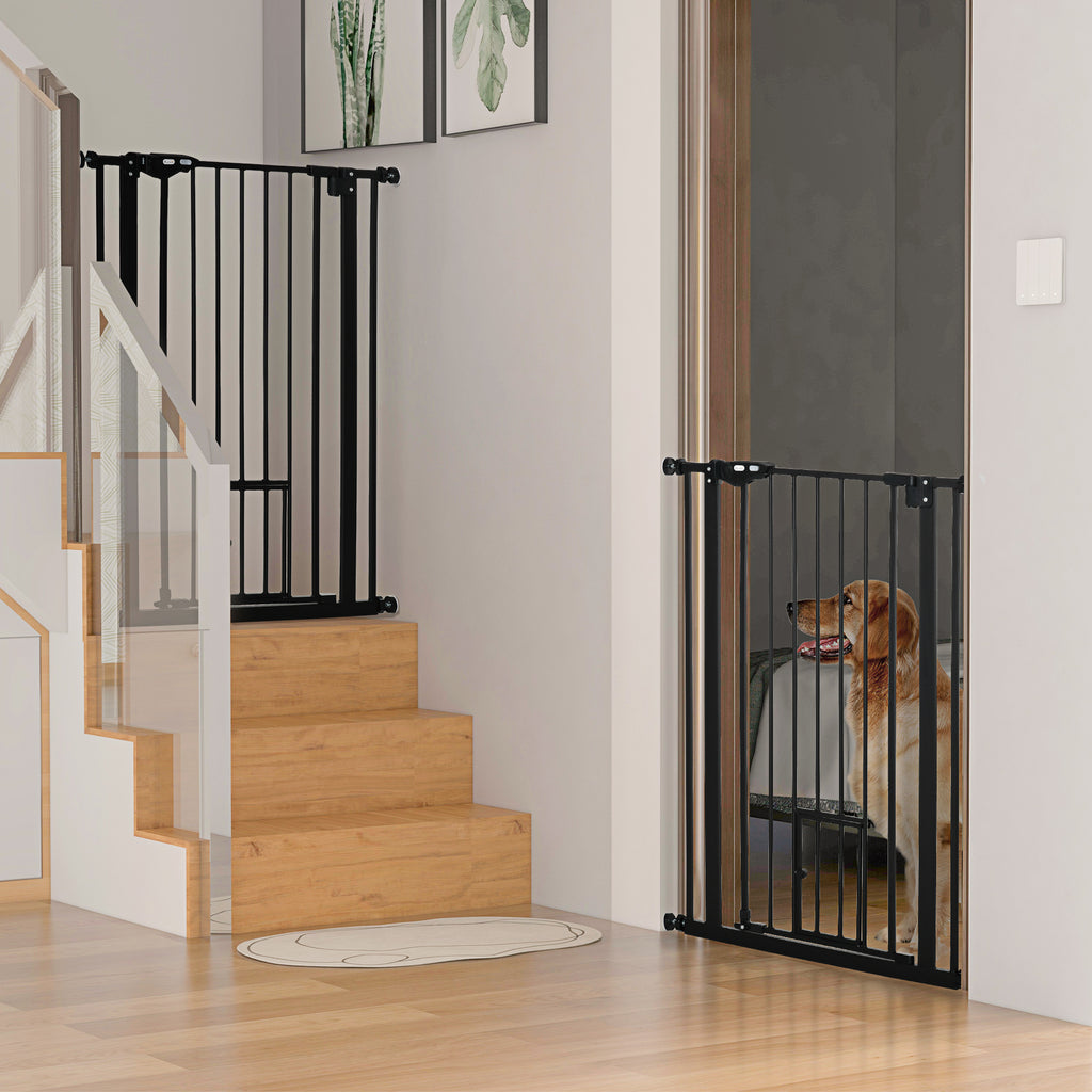 Lot de 2 barrières de sécurité animaux de 104H cm avec système de double verrouillage sans percage de 74 à 80 cm-1